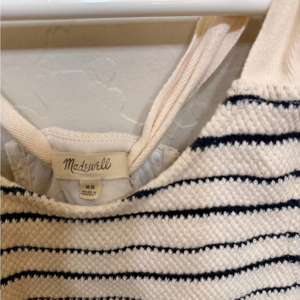 Madewell Cream and Navy Striped Knit Tank 100% cotton - Picture 2 of 4